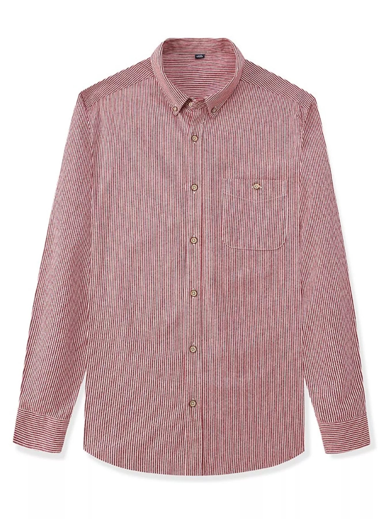 Men's Full Size Casual Striped Corduroy Shirt Plus Size - PBNJ FASHIONS