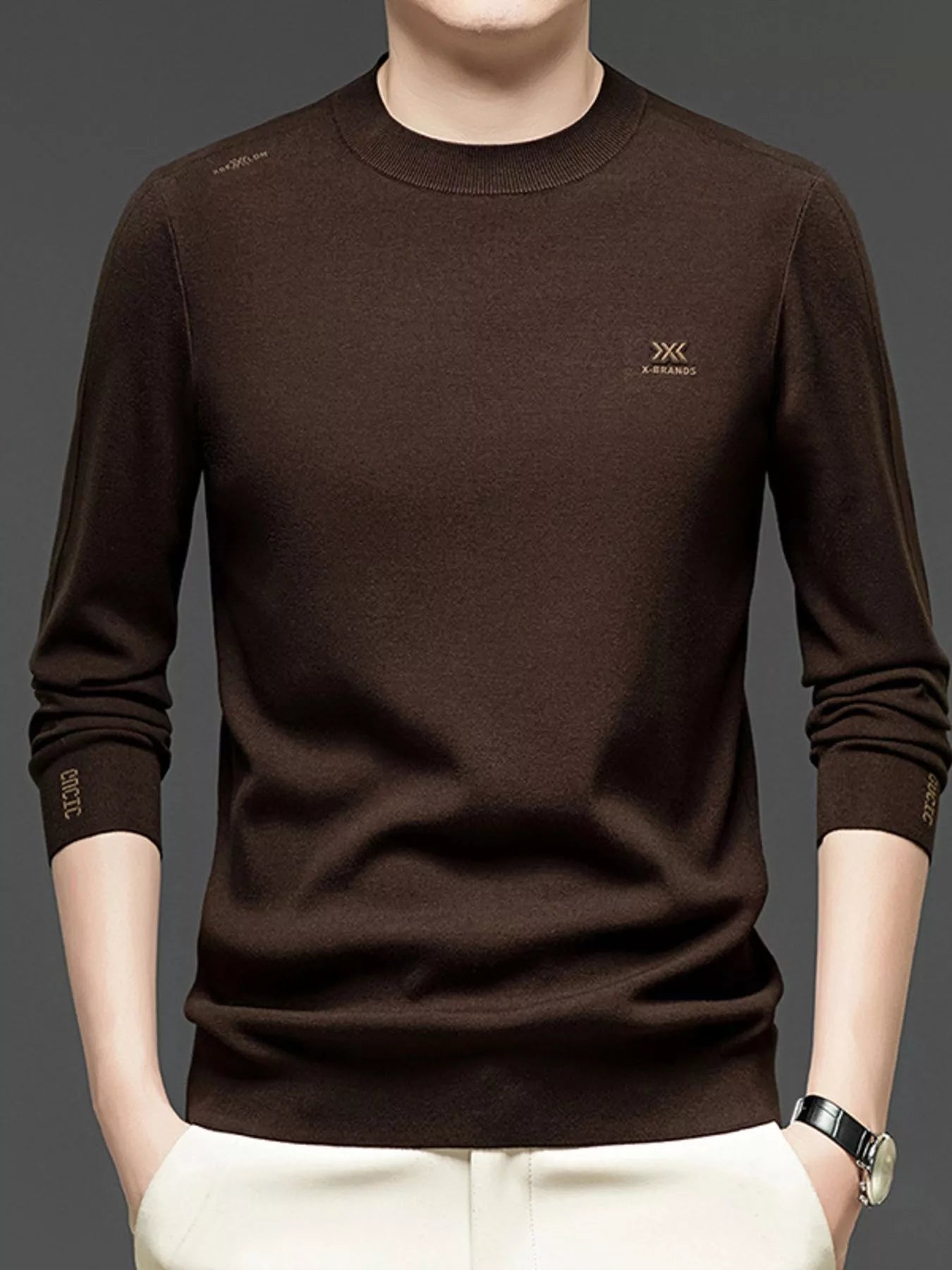 Men's Plus Size Long Sleeve Slim Fit Knit Top - PBNJ FASHIONS