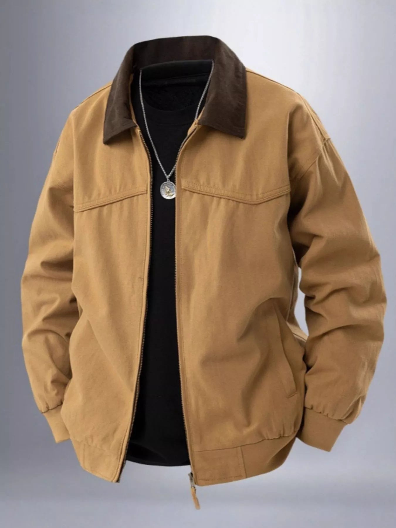 Men's Plus Size Zip Up Long Sleeve Jacket - PBNJ FASHIONS