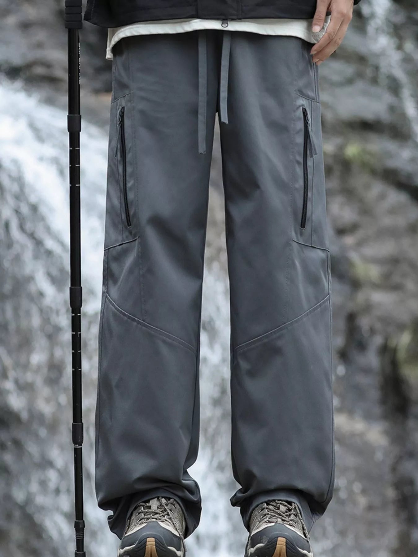 Men's Plus Size Relaxed Fit Cargo Pants with Zipper Pockets - PBNJ FASHIONS