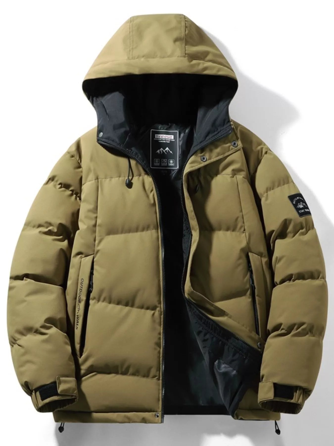 Men's Full Size Outdoor Padded Hooded Puffer Jacket Plus Size - PBNJ FASHIONS