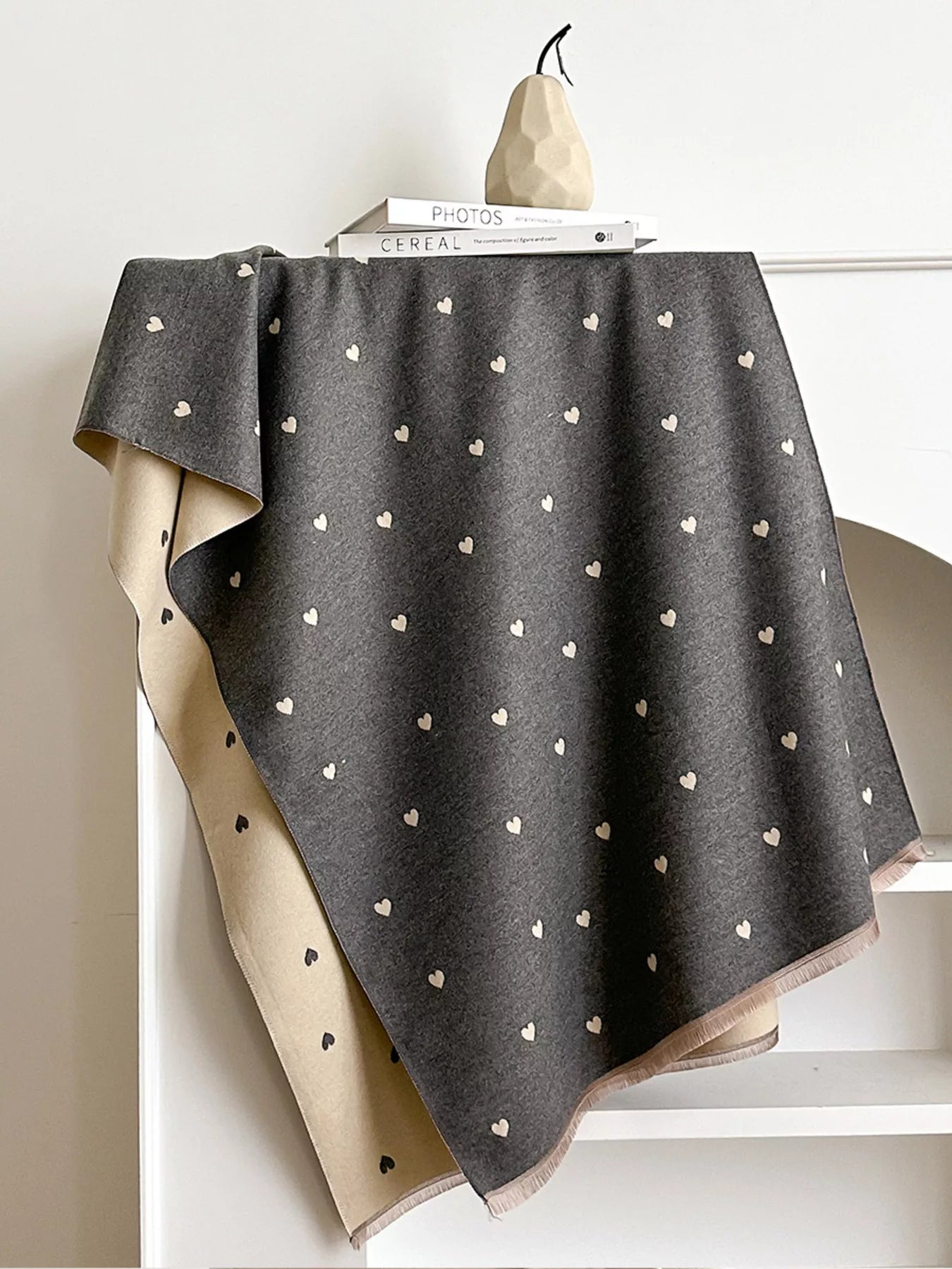 Heart Raw Hem Scarf - PBNJ FASHIONS