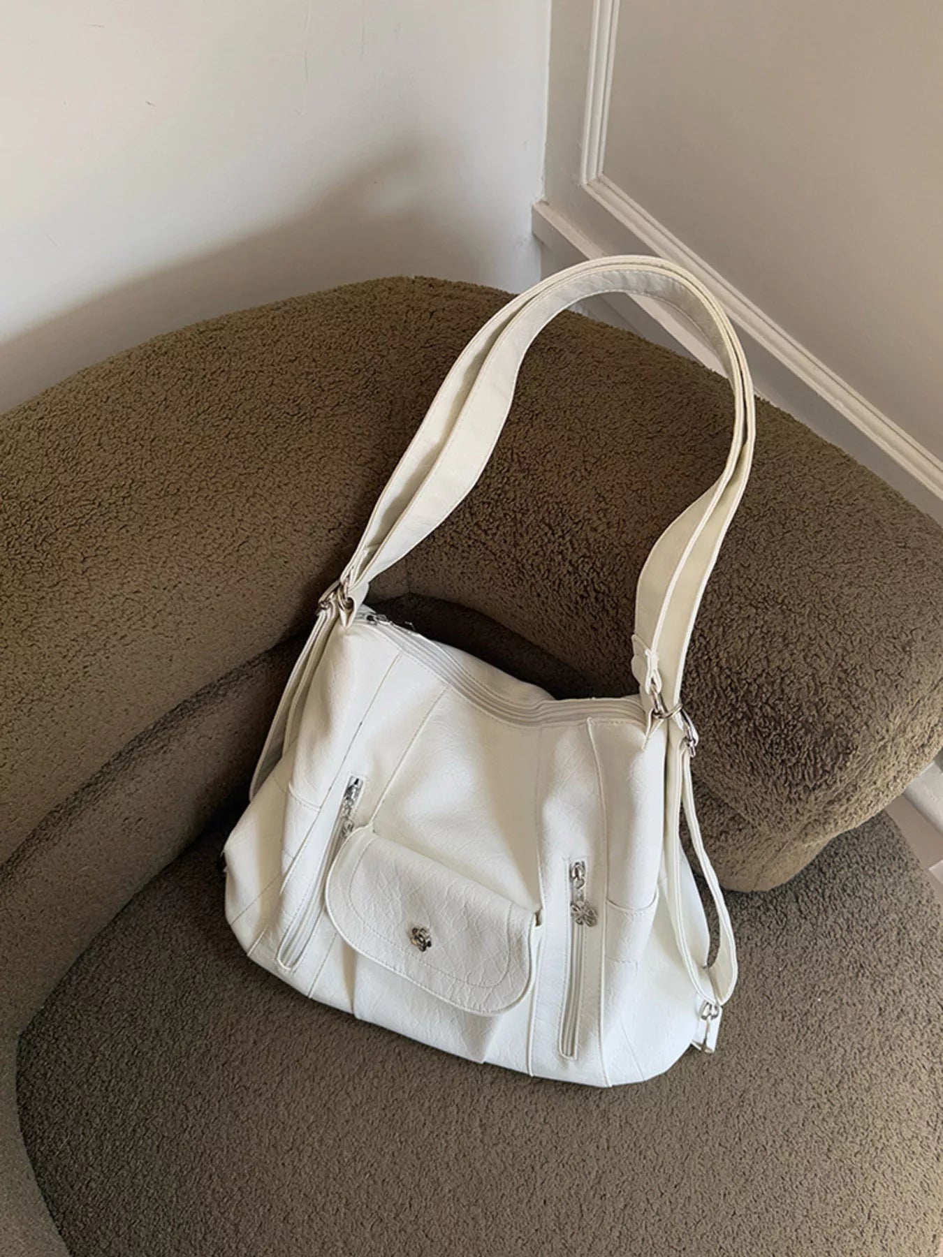 Multiple Pockets Adjustable Strap Shoulder Bag - PBNJ FASHIONS