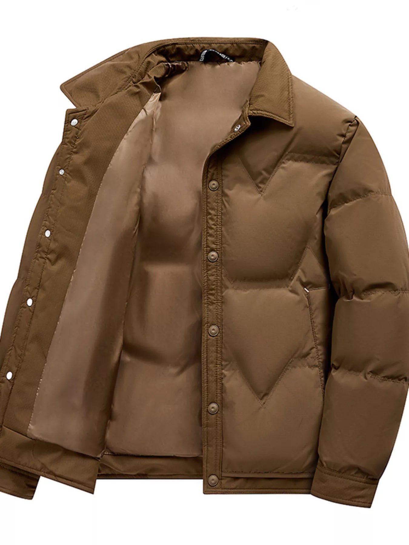 Men's Plus Size Snap - Down Padded Winter Coat - PBNJ FASHIONS