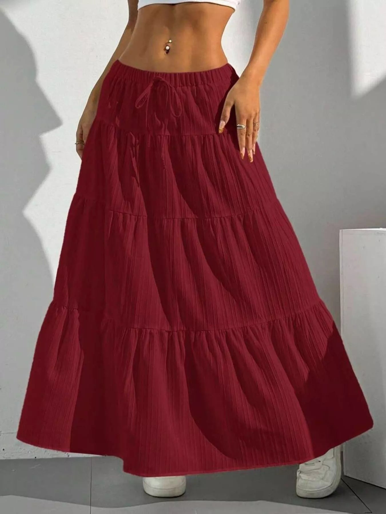 Flowy Tiered Maxi Skirt - PBNJ FASHIONS