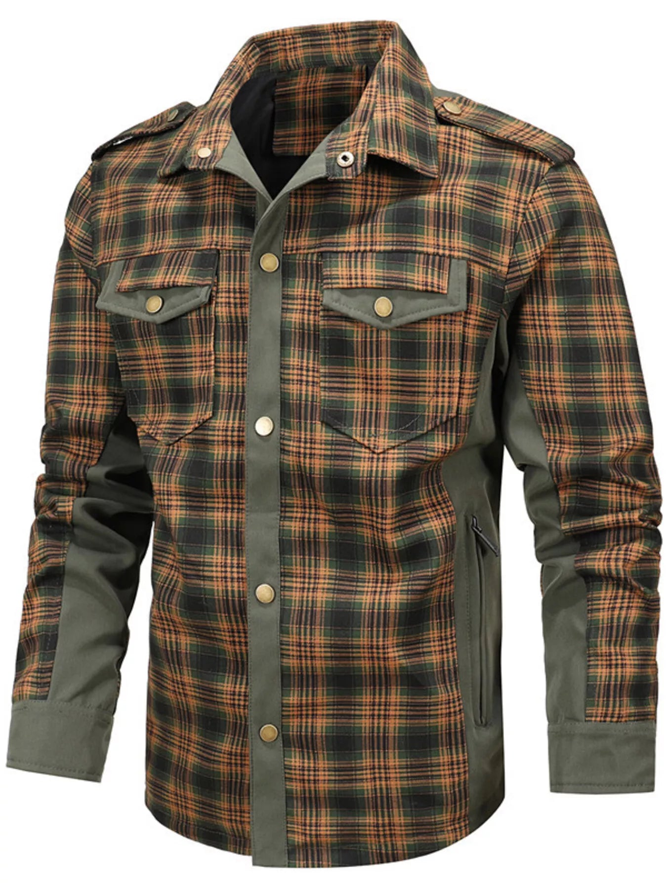 Men's Full Size Button Up Long Sleeve Plaid Shirt Plus Size - PBNJ FASHIONS