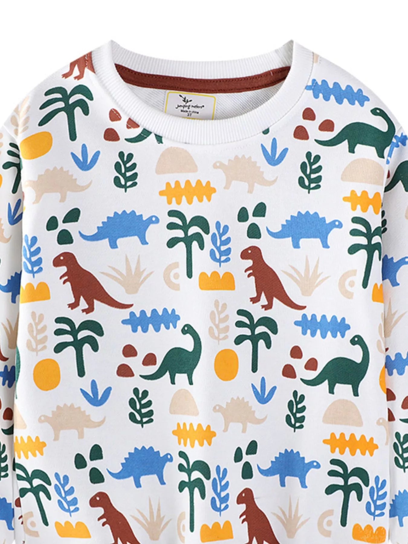 Children's Dinosaur Print Crew Neck Sweatshirt - PBNJ FASHIONS