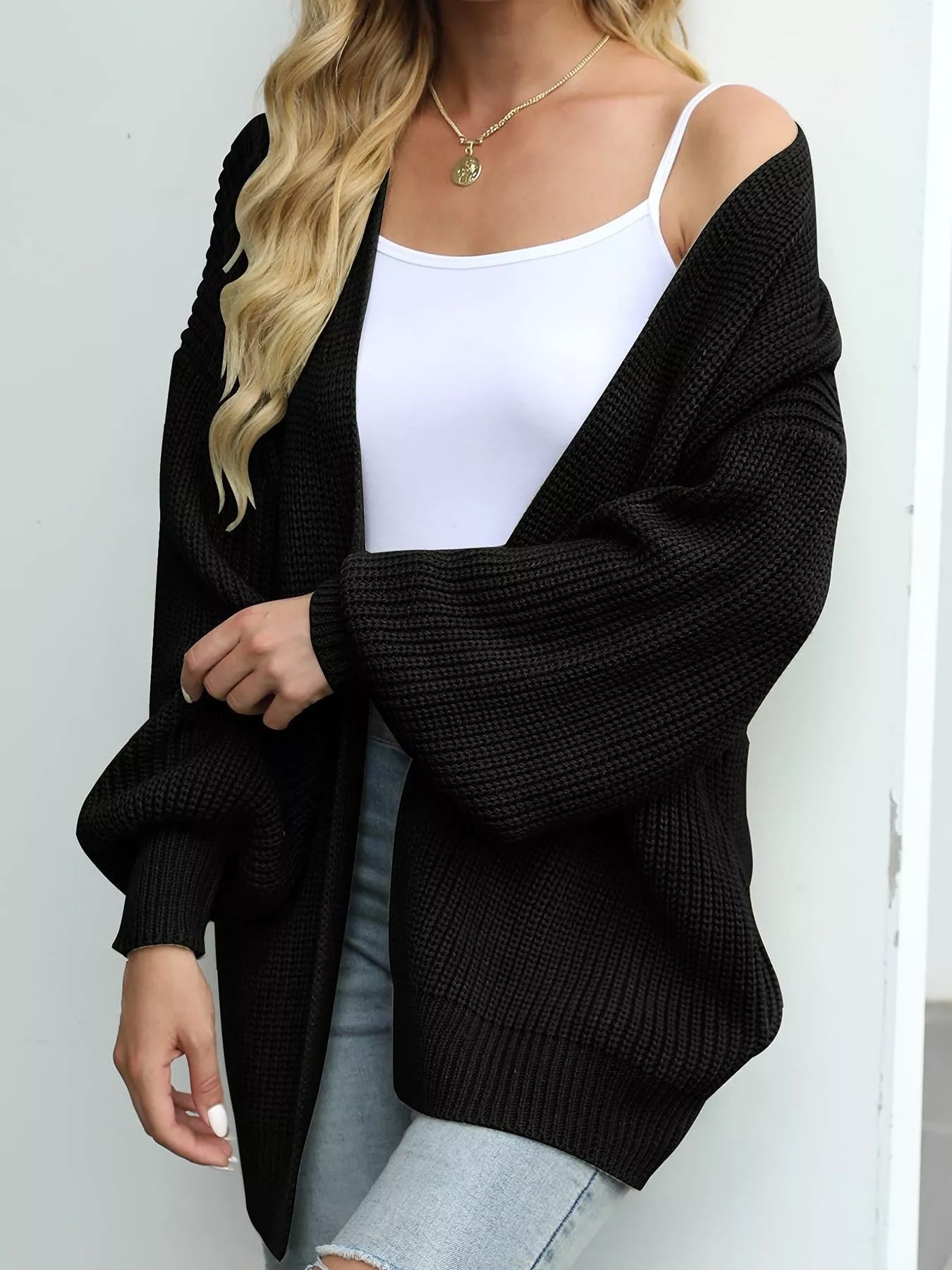 Chunky Knit Open Front Cardigan - PBNJ FASHIONS