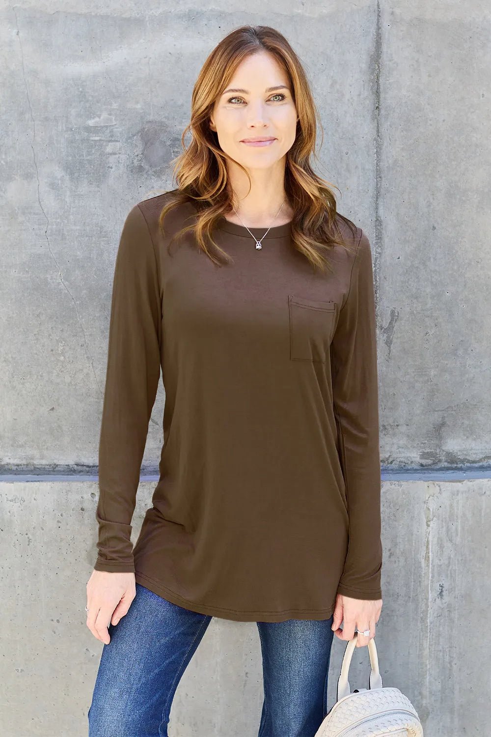 Basic Bae Full Size Round Neck Long Sleeve Top - PBNJ FASHIONS