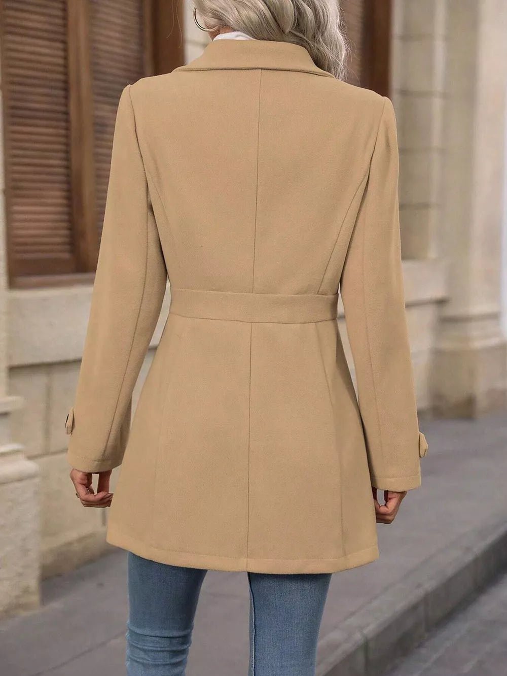 Collared Neck Button Up Coat - PBNJ FASHIONS