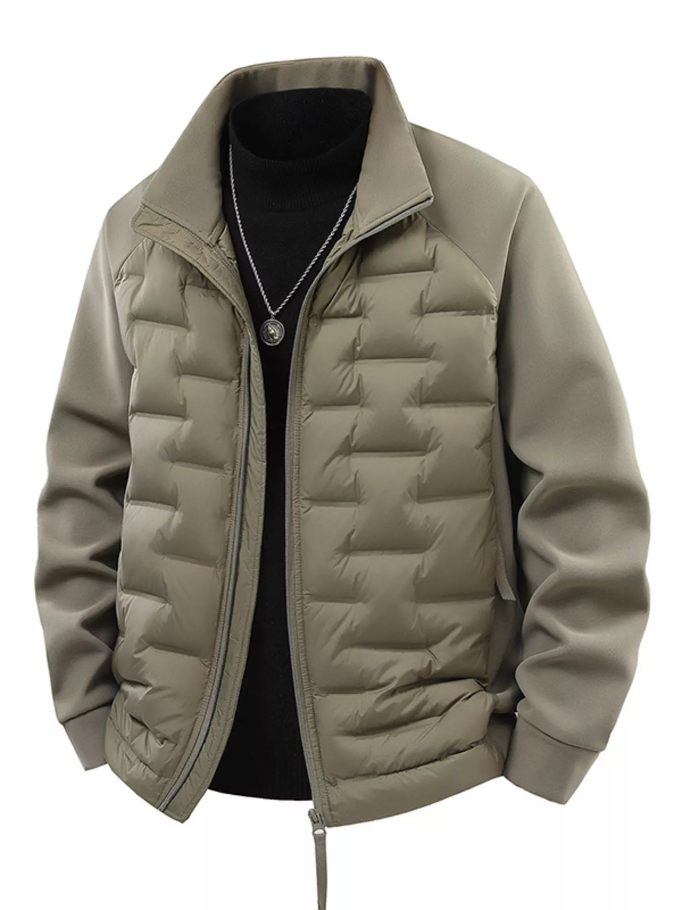 Men's Plus Size Lightweight Padded Stand Collar Jacket - PBNJ FASHIONS