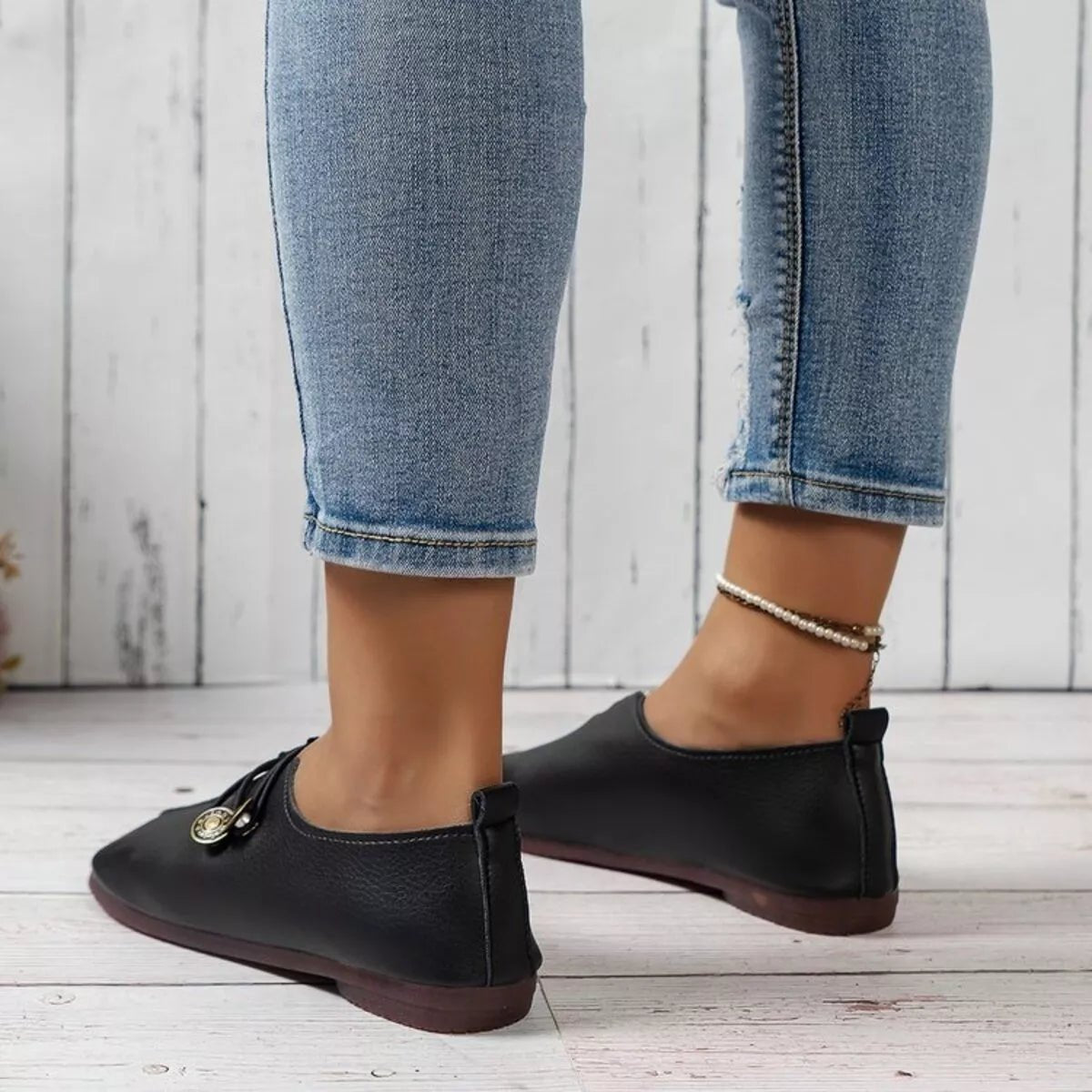 Casual Button Detail Slip - Ons - PBNJ FASHIONS