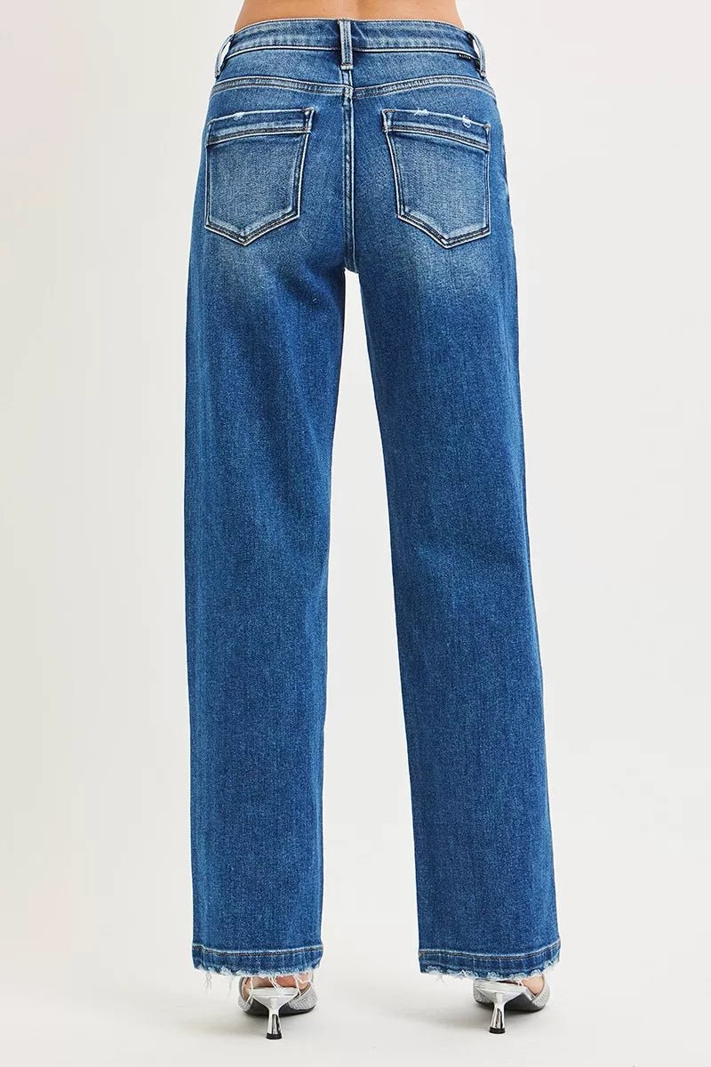 RISEN Full Size Slouchy Baggy Jeans Pocket Side Seam Detail Plus Size - PBNJ FASHIONS