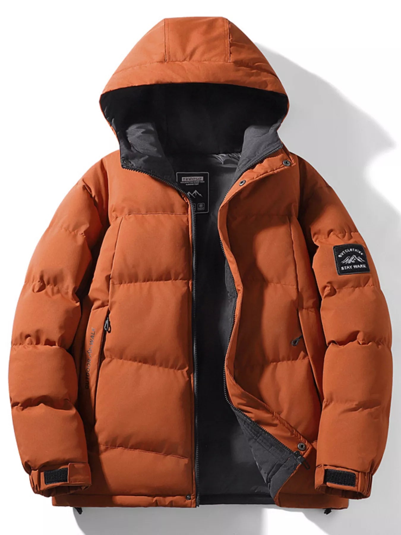 Men's Full Size Outdoor Padded Hooded Puffer Jacket Plus Size - PBNJ FASHIONS