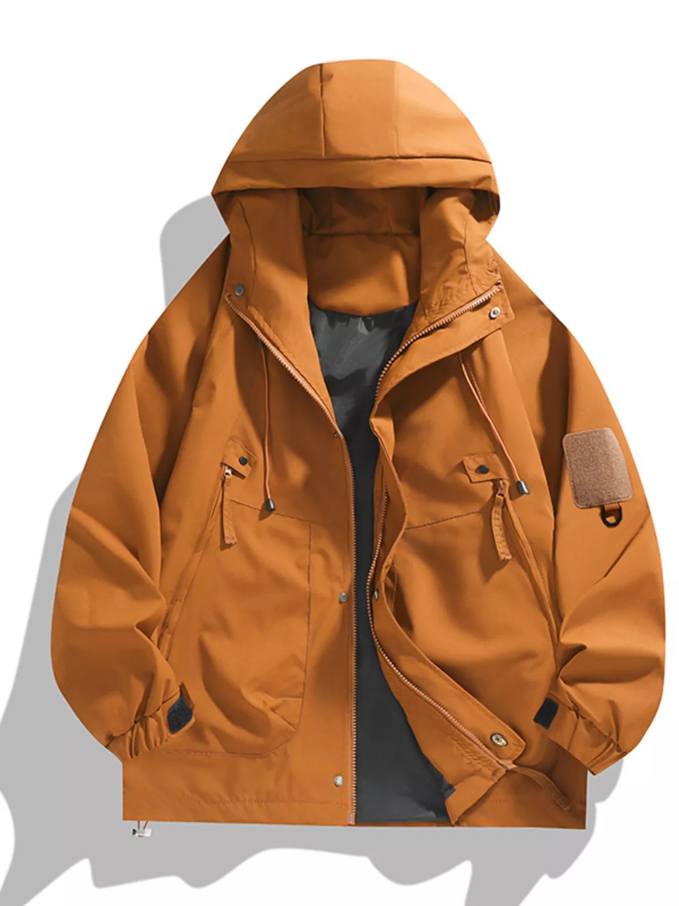 Men's Full Size Hooded Windproof Outdoor Jacket Plus Size - PBNJ FASHIONS