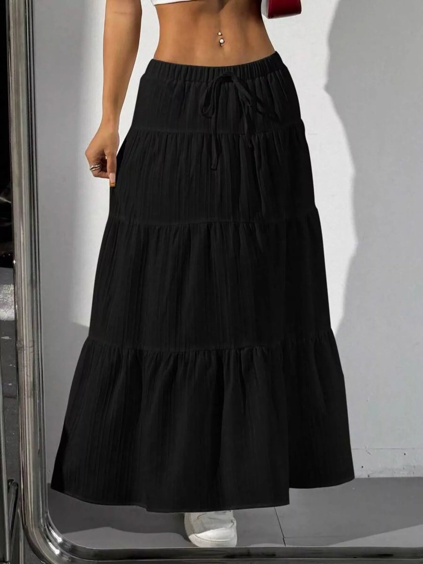 Flowy Tiered Maxi Skirt - PBNJ FASHIONS