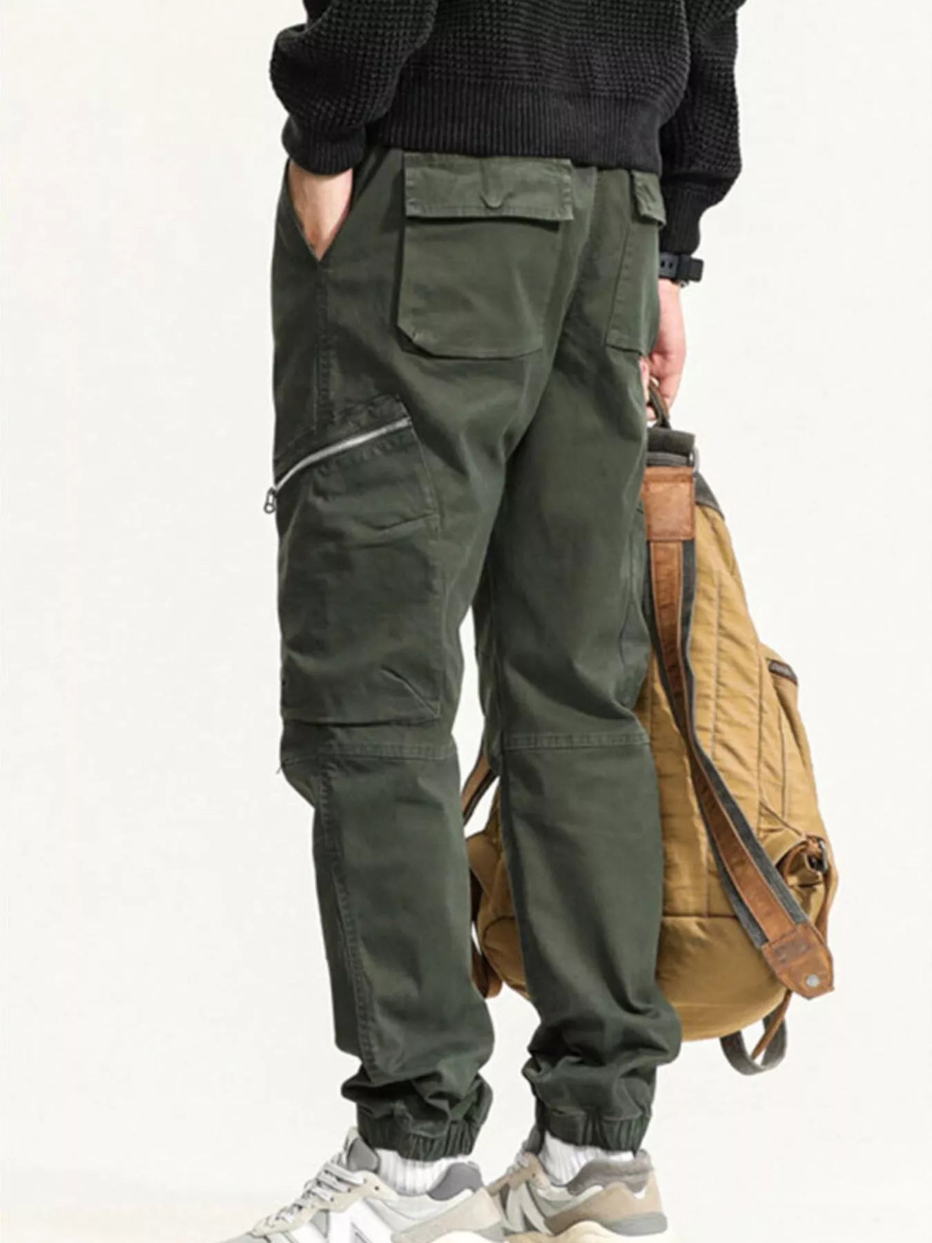 Men's Full Size Casual Cargo Pants with Zipper Pocket Plus Size - PBNJ FASHIONS