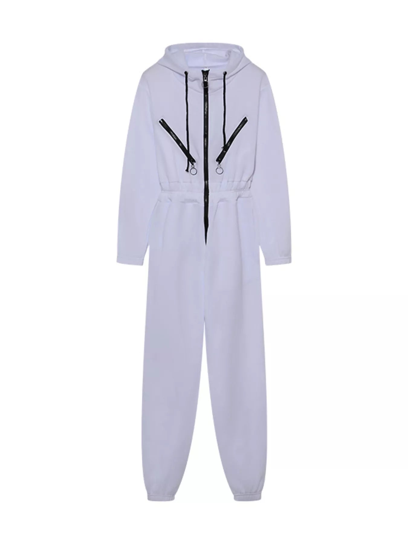 Hooded Zip - Up Long Sleeve Jumpsuit - PBNJ FASHIONS