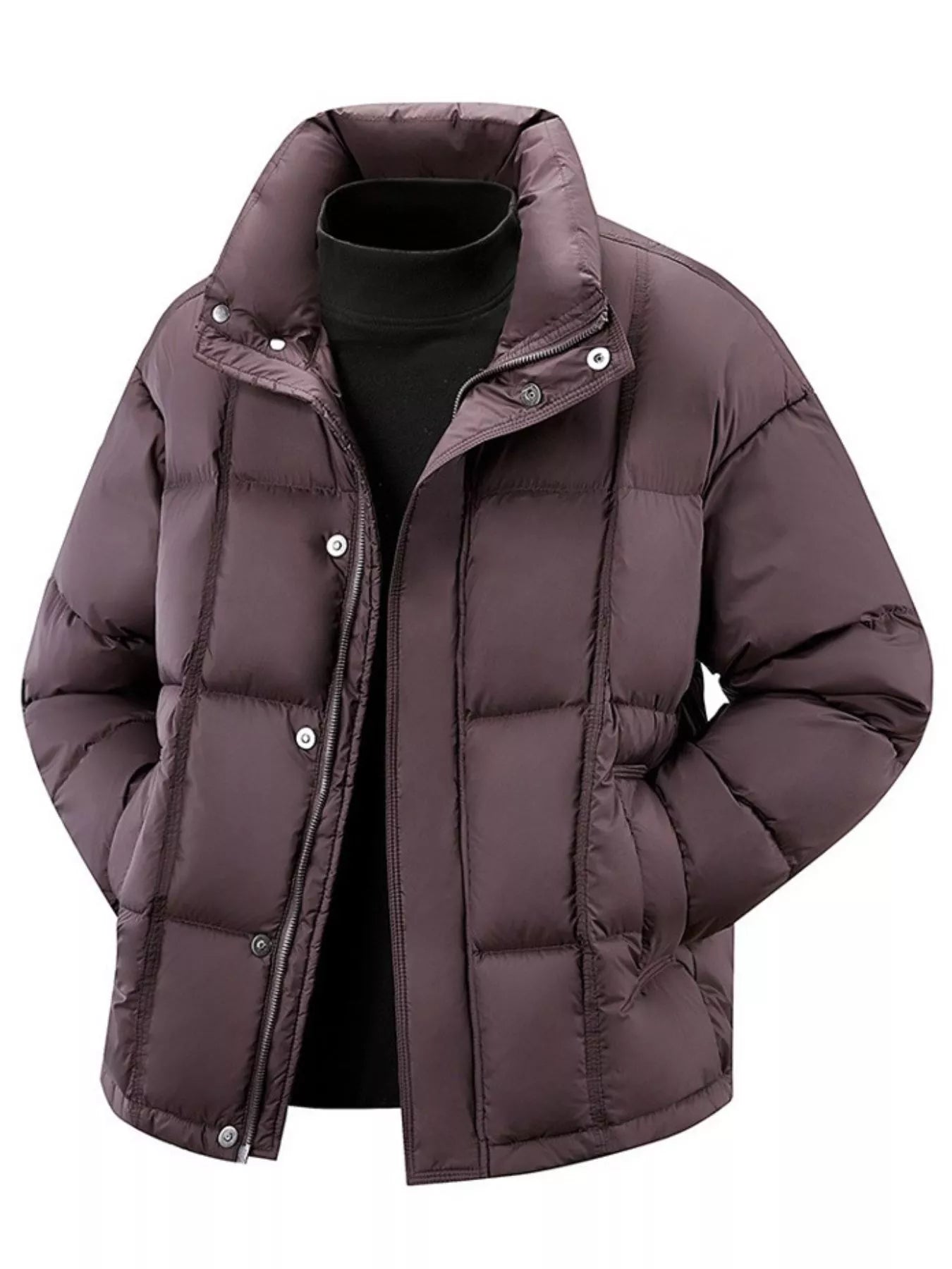 Men's Plus Size Snap Down Padded Puffer Jacket - PBNJ FASHIONS
