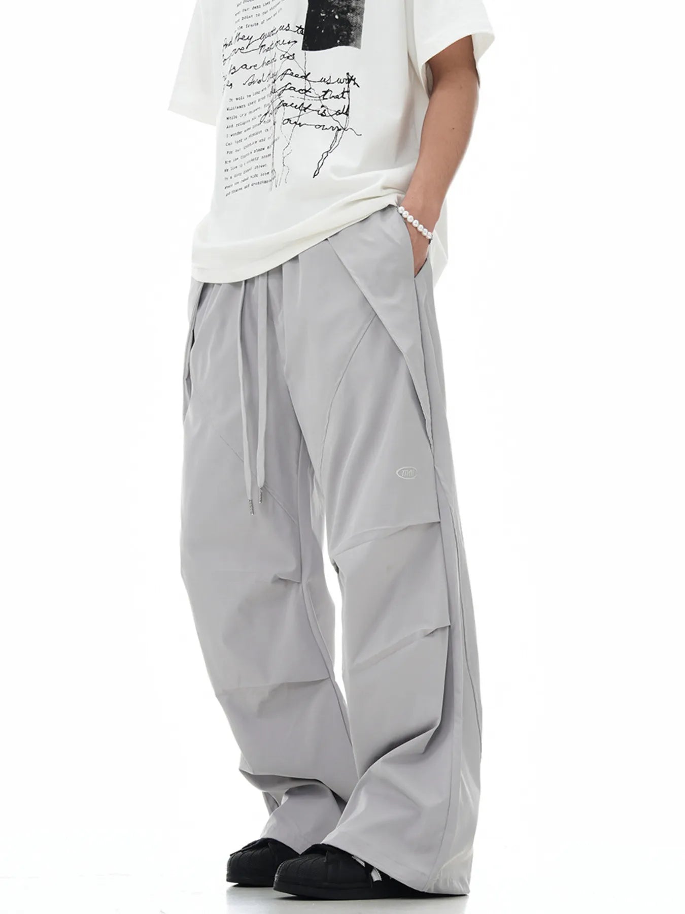 Men's Loose Fit Cargo Pants with Drawstring - Basic Style, Polyester Spandex Blend - Machine Washable - PBNJ FASHIONS