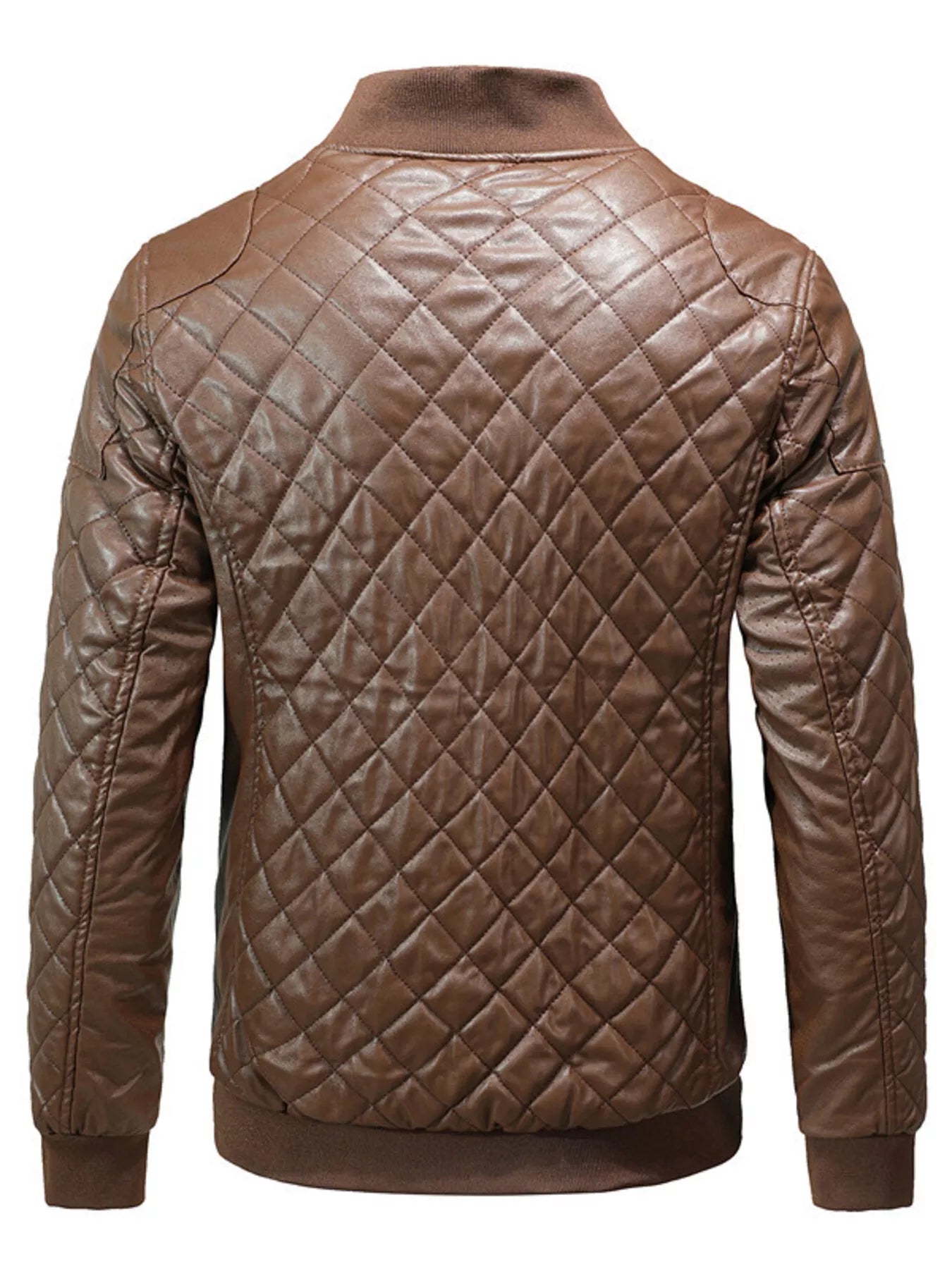 Men's Plus Size Quilted Faux Leather Bomber Jacket - PBNJ FASHIONS