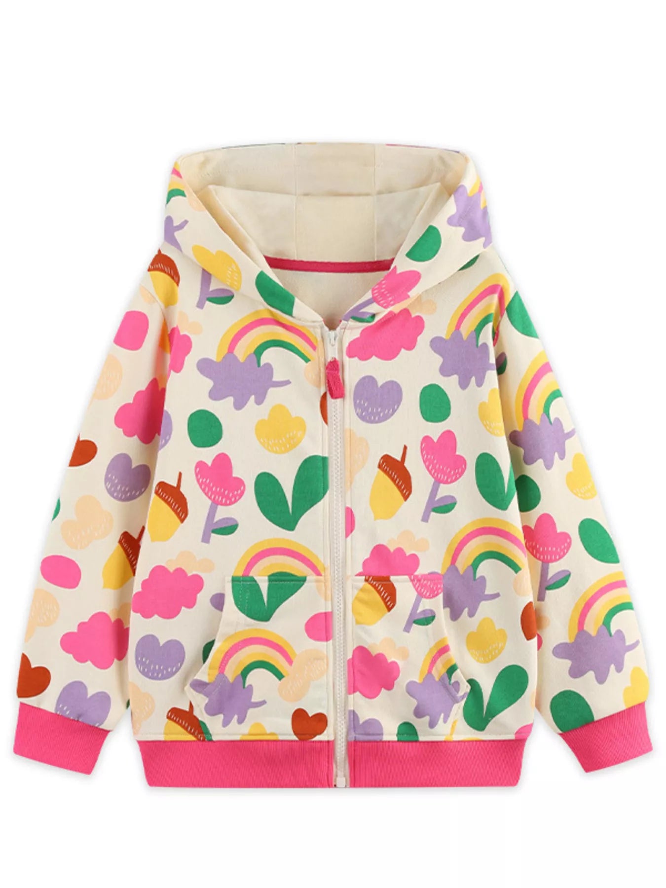Children's Contrast Zip - Up Hoodie - PBNJ FASHIONS