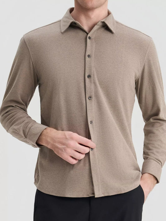 Men's Plus Size Casual Long Sleeve Button - Down Shirt - PBNJ FASHIONS