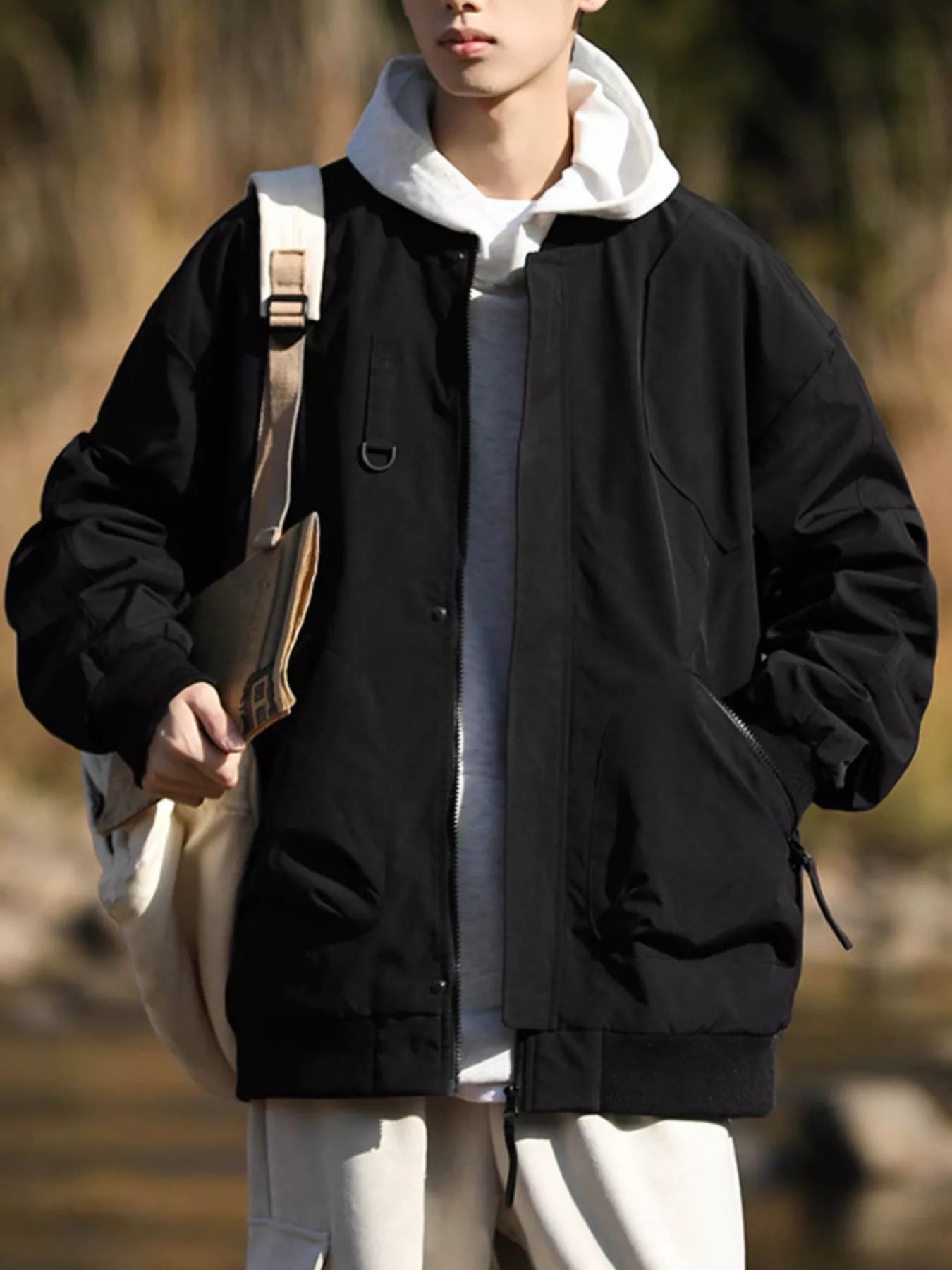 Men's Plus Size Casual Loose Fit Zip Up Jacket - PBNJ FASHIONS
