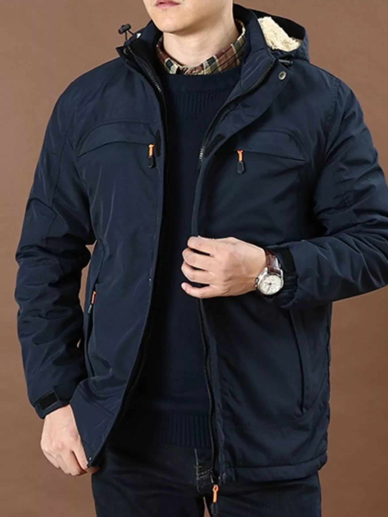 Men's Plus Size Warm Fleece Lined Hooded Jacket - PBNJ FASHIONS