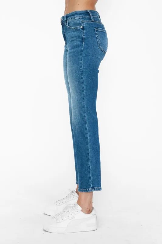 bytos Full Size Cat's Whiskers Mid Rise Ankle Jeans - PBNJ FASHIONS