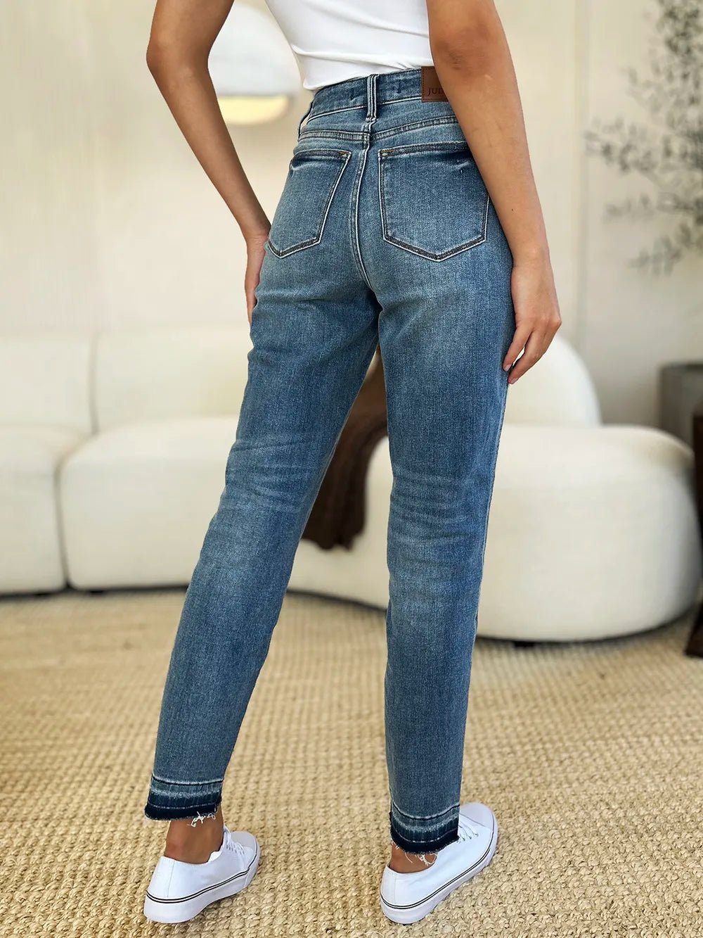 Judy Blue Full Size Mid Rise Rigid Magic Release Hem Jeans - PBNJ FASHIONS