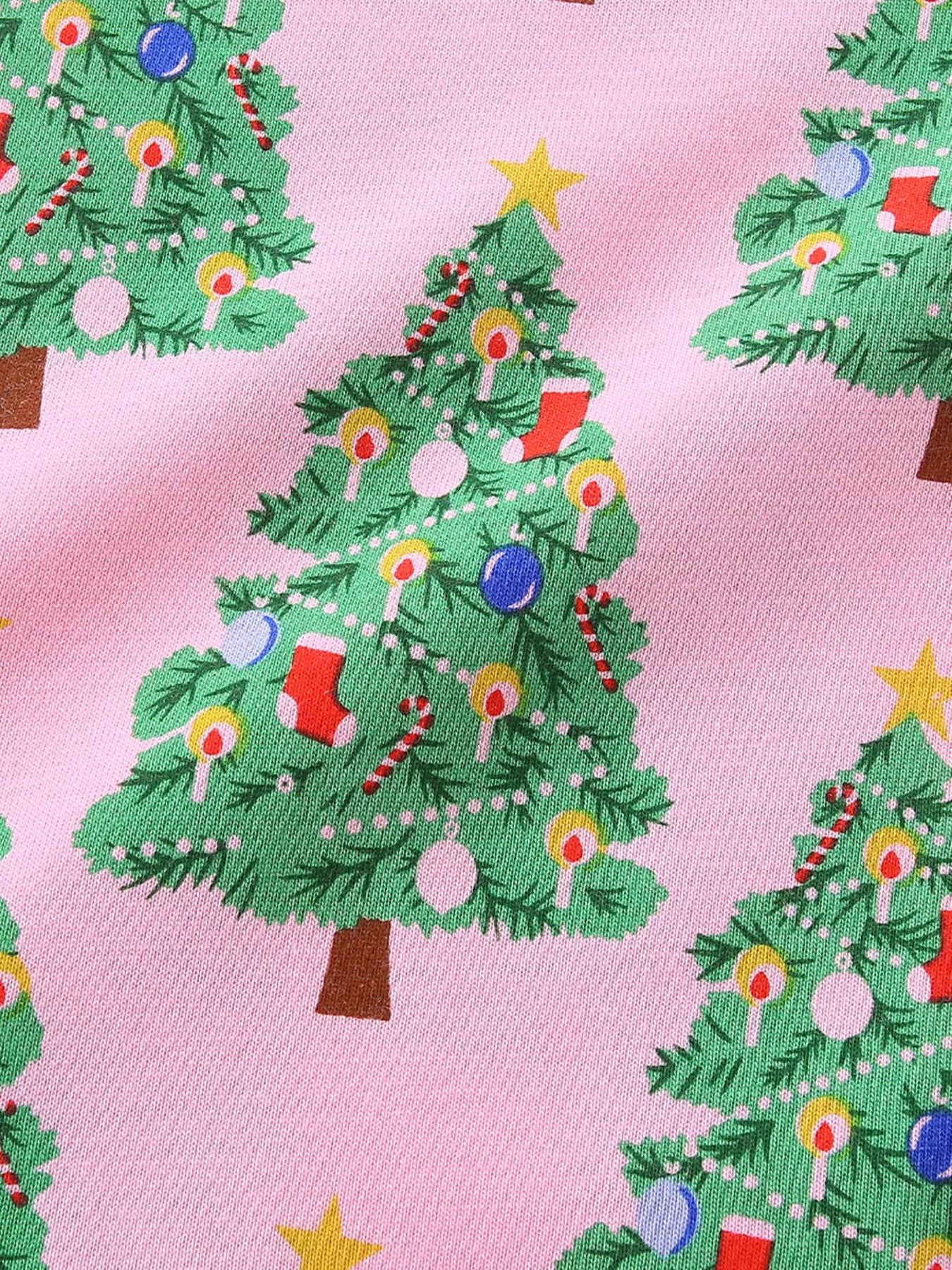 Children's Christmas Tree Print Long Sleeve Dress - PBNJ FASHIONS