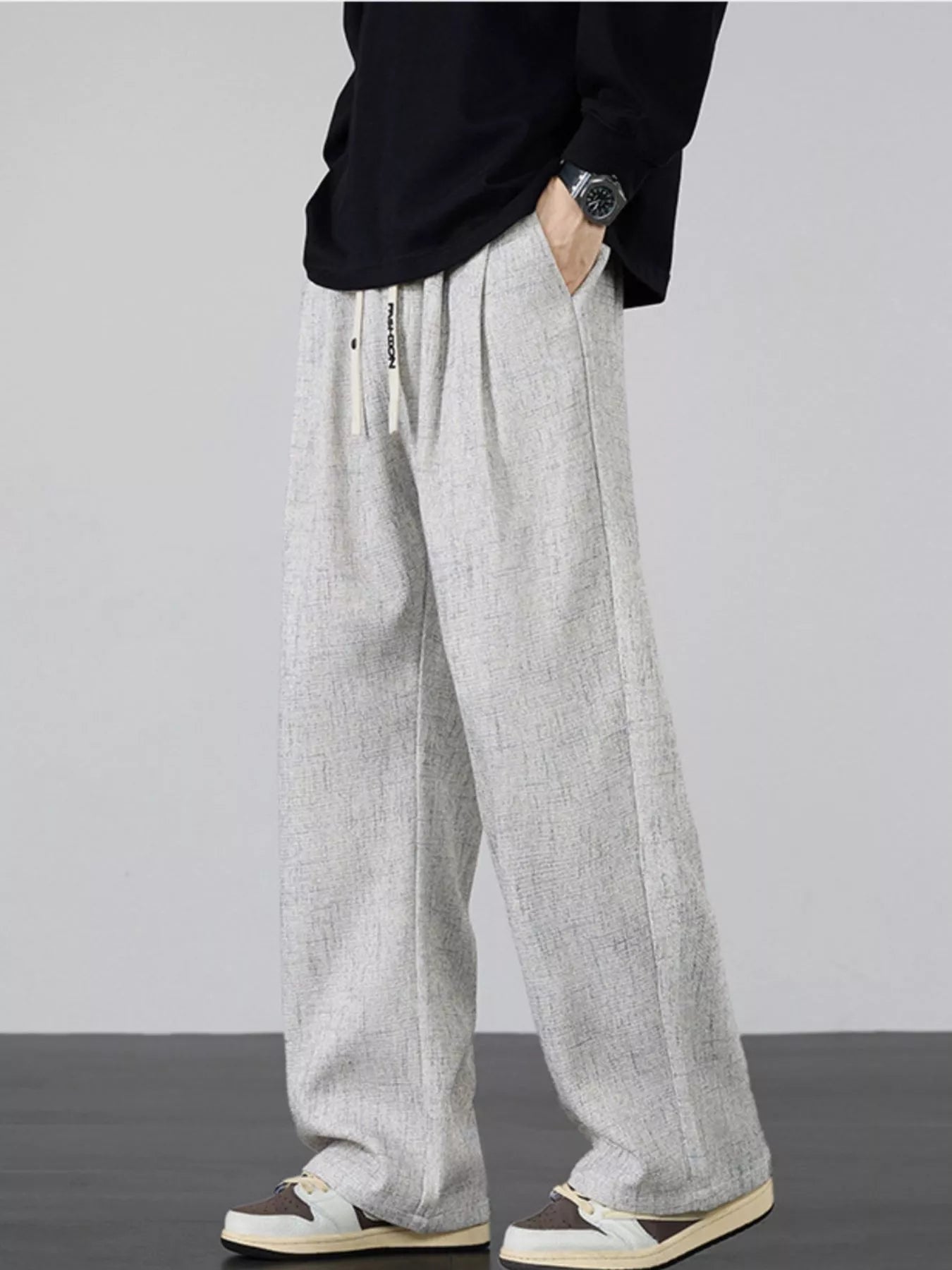 Men's Plus Size Casual Wide Leg Pants - PBNJ FASHIONS