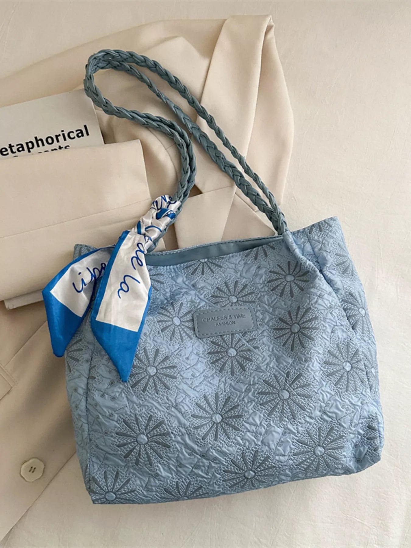 Braided Handle Tote Bag - PBNJ FASHIONS