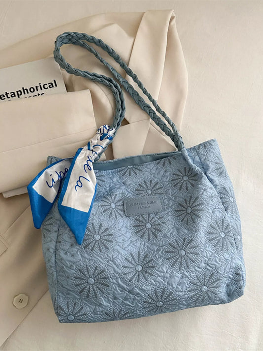 Braided Handle Tote Bag - PBNJ FASHIONS