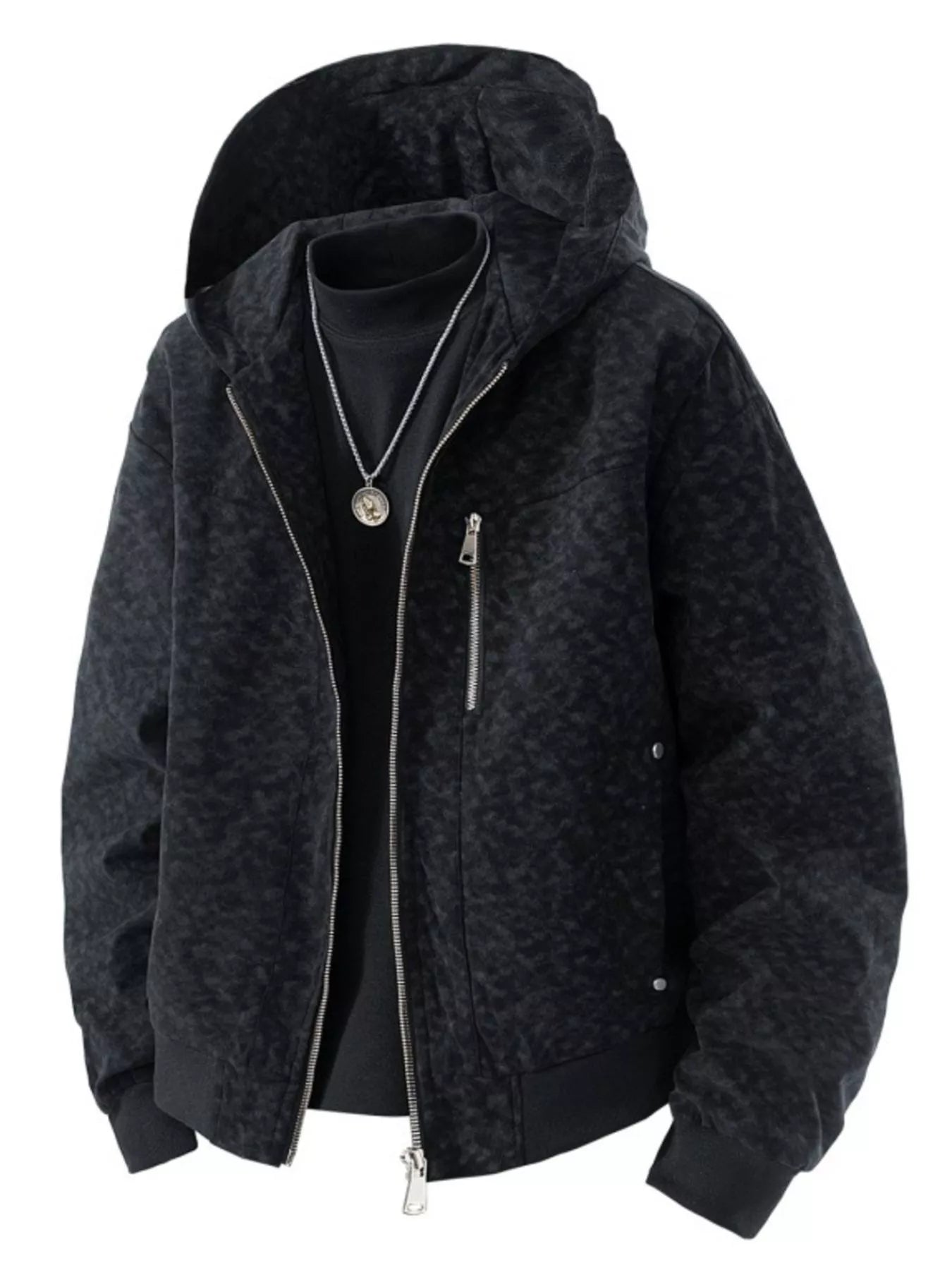 Men's Plus Size Zip Up Hooded Bomber Jacket - PBNJ FASHIONS