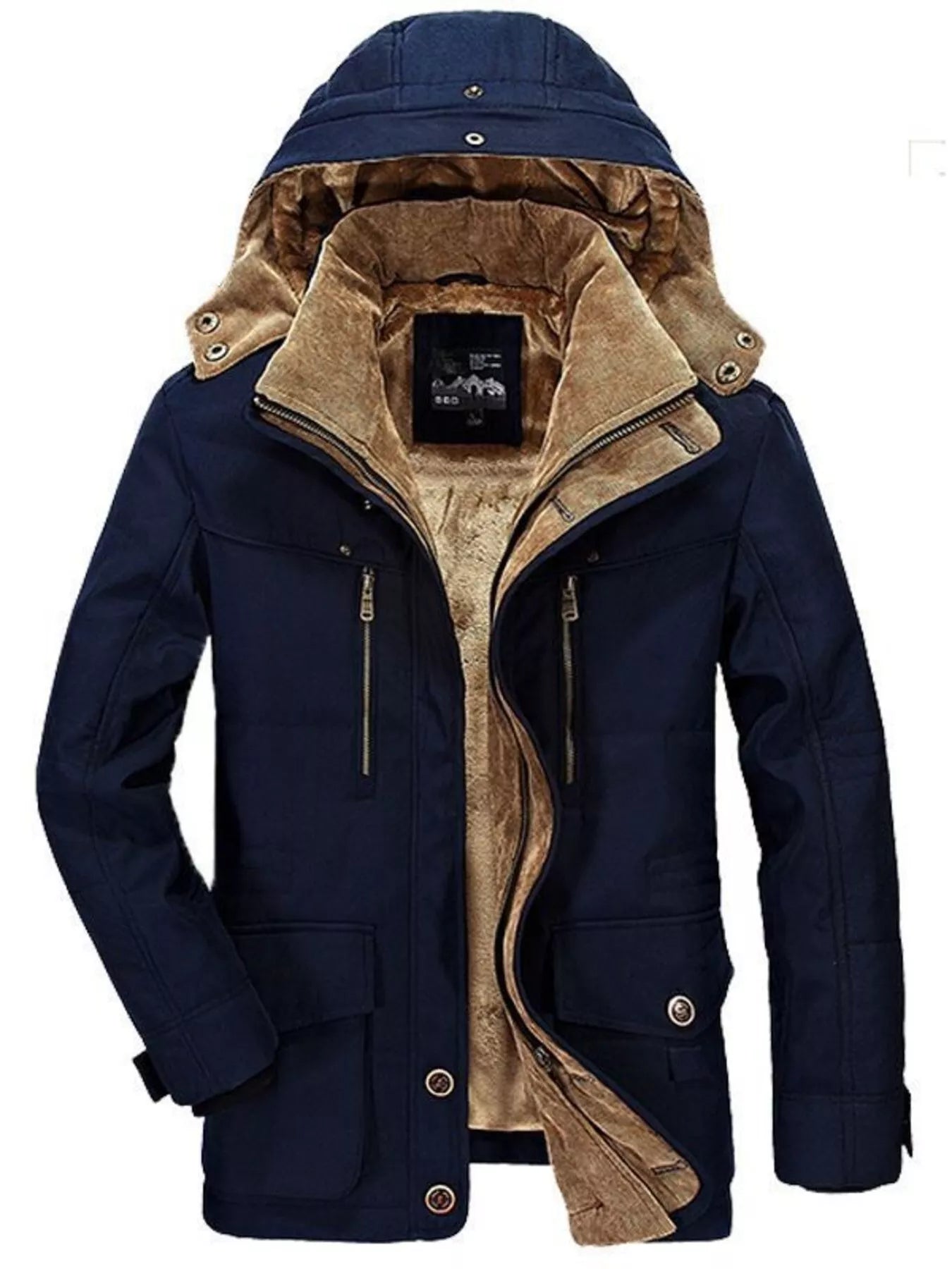 Men's Plus Size Zip Up Hooded Winter Coat - PBNJ FASHIONS