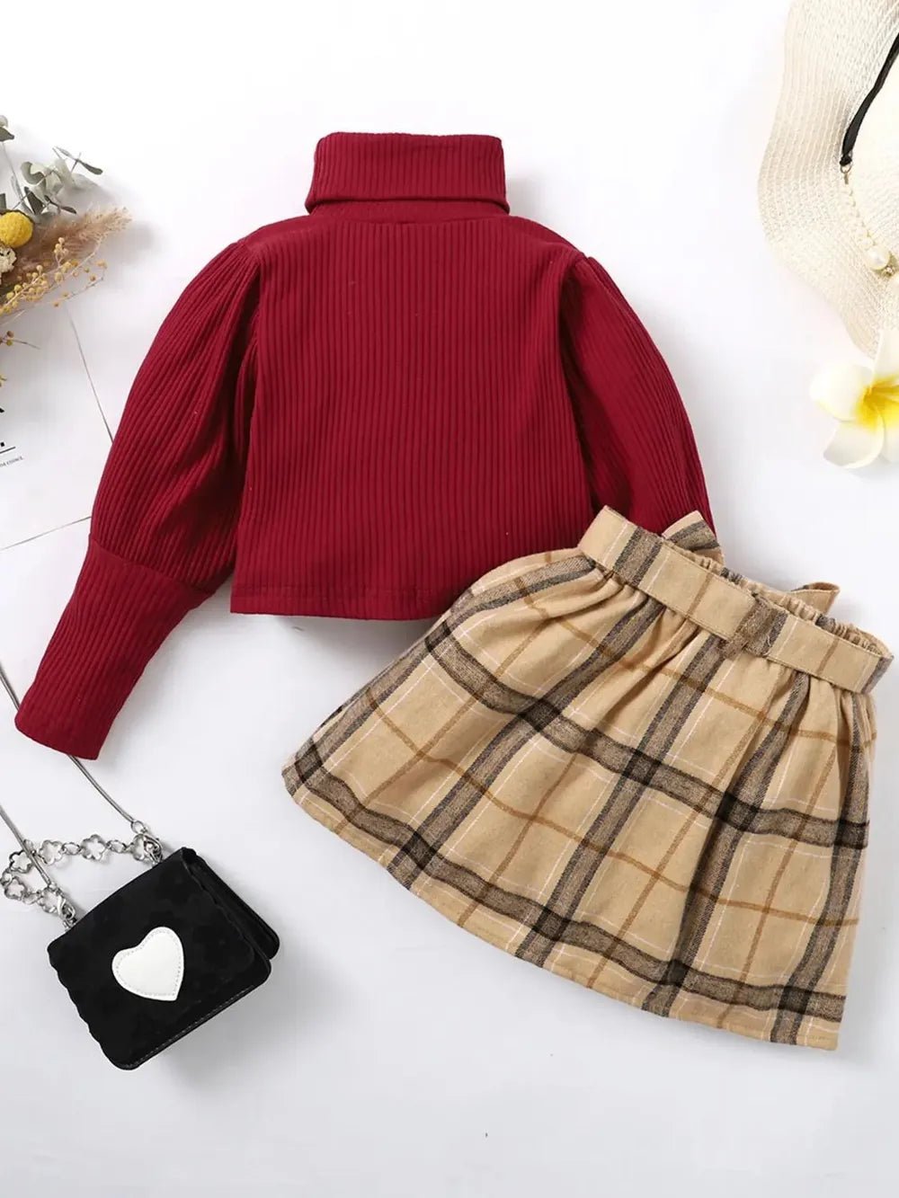 Turtleneck Long Sleeve Top and Skirt Set - PBNJ FASHIONS