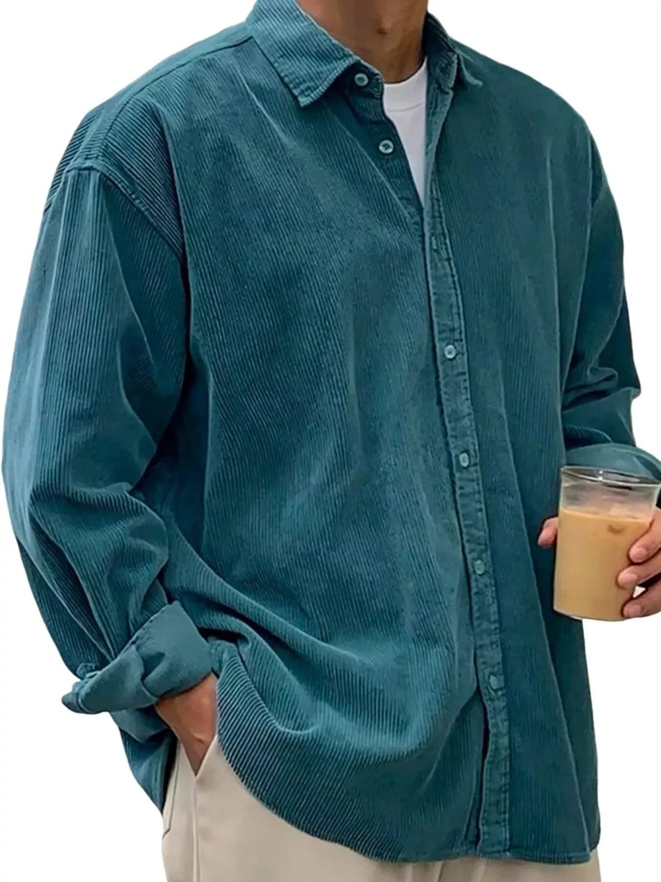 Men's Full Size Button Up Long Sleeve Shirt Plus Size - PBNJ FASHIONS