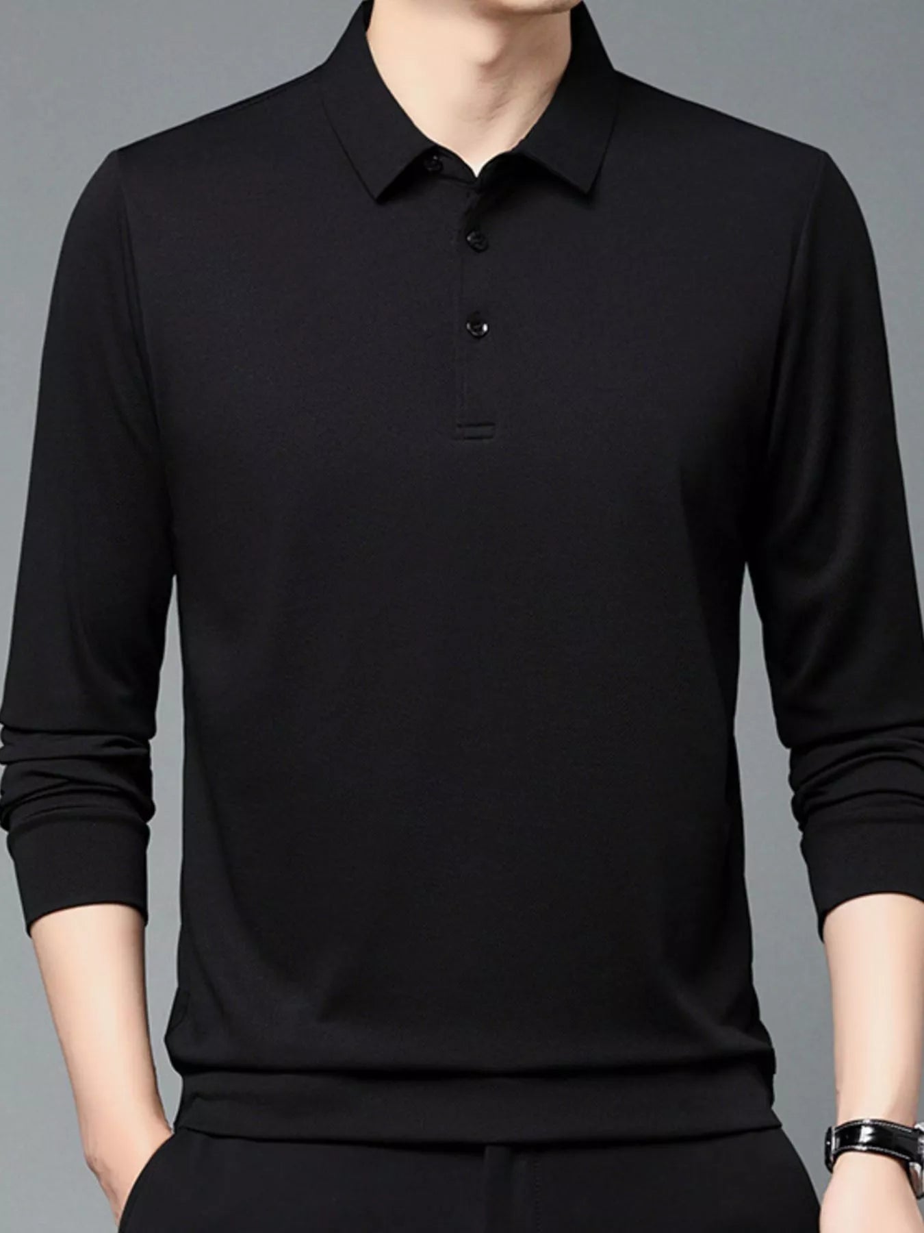 Men's Plus Size Classic Fit Long Sleeve Polo - PBNJ FASHIONS