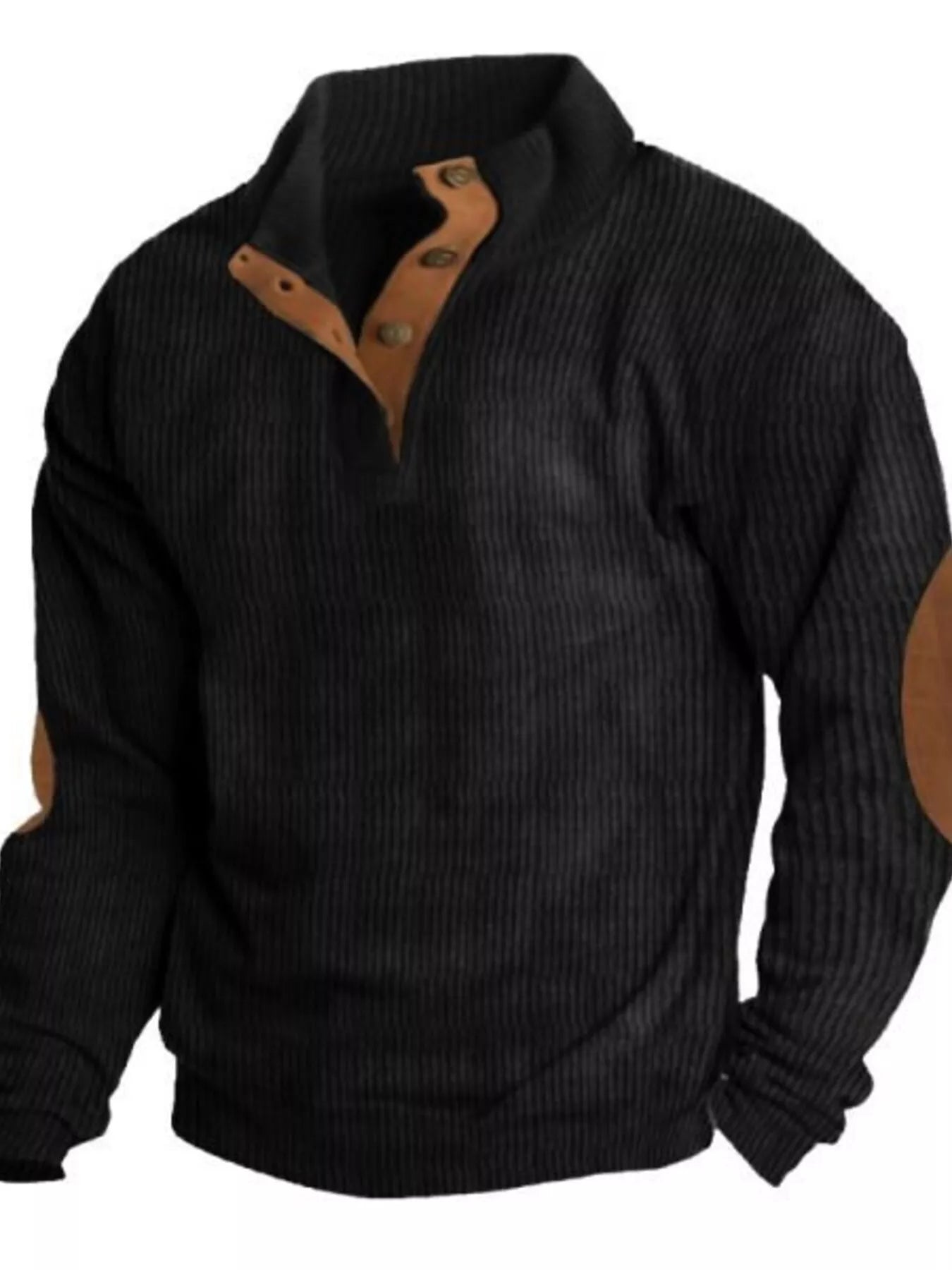 Men's Full Size Button Detail Long Sleeve Sweatshirt Plus Size - PBNJ FASHIONS