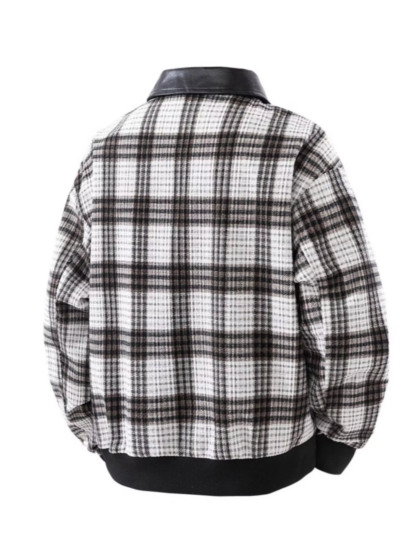 Men's Plus Size Plaid Pattern Snap Down Casual Jacket - PBNJ FASHIONS