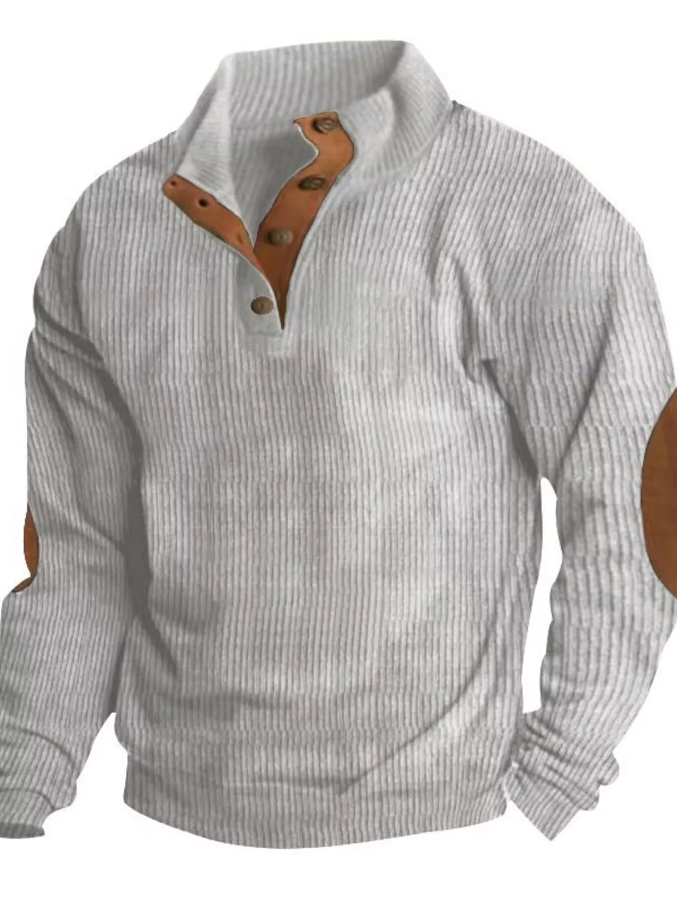 Men's Full Size Button Detail Long Sleeve Sweatshirt Plus Size - PBNJ FASHIONS