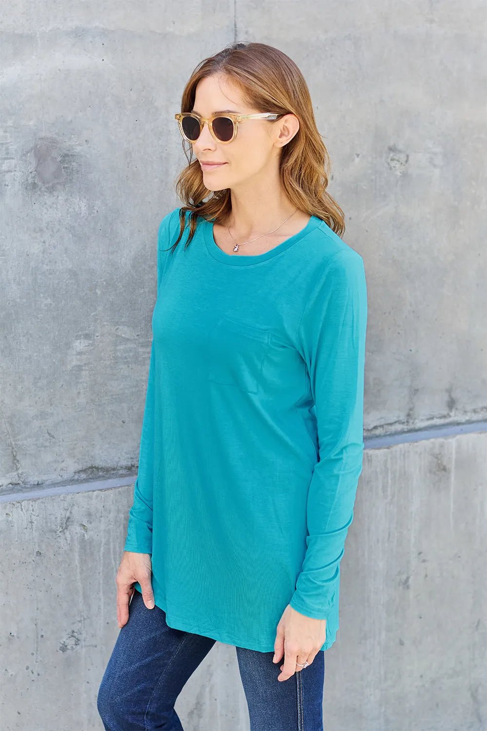 Basic Bae Full Size Round Neck Long Sleeve Top - PBNJ FASHIONS