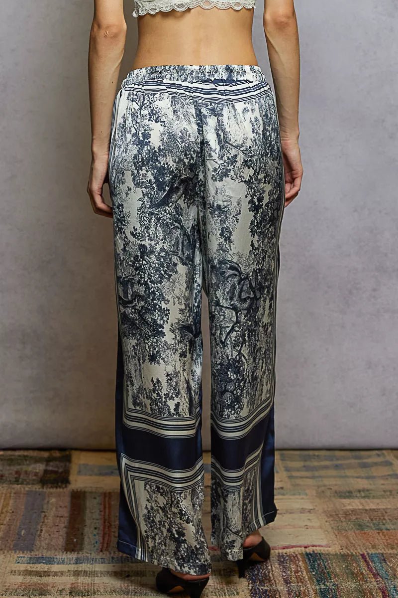 POL Floral Printed Woven Wide Leg Drawstring Pants - PBNJ FASHIONS