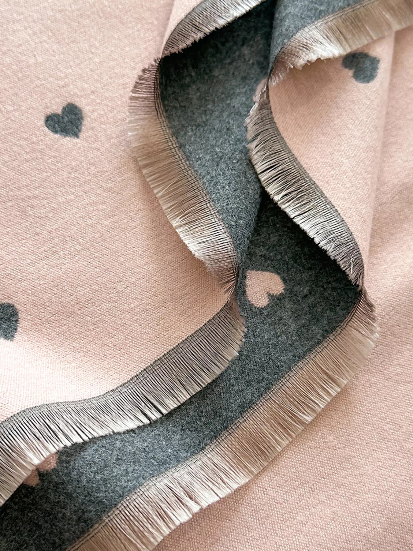 Heart Raw Hem Scarf - PBNJ FASHIONS