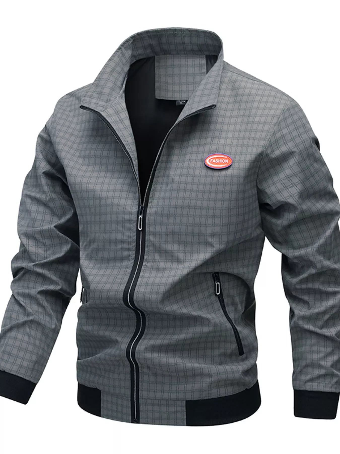 Men's Plus Size Plaid Lightweight Zip - Up Jacket - PBNJ FASHIONS