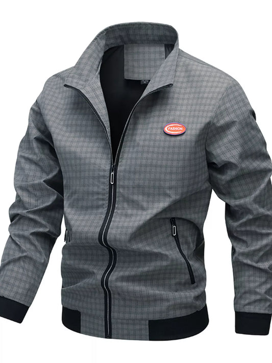 Men's Plus Size Plaid Lightweight Zip - Up Jacket - PBNJ FASHIONS