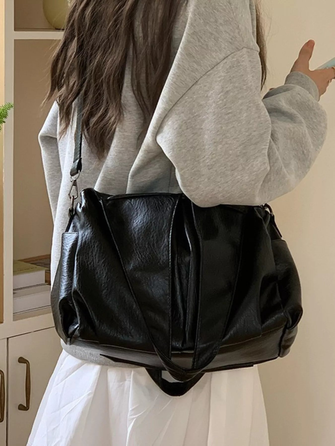 PU Leather Tote Bag - PBNJ FASHIONS