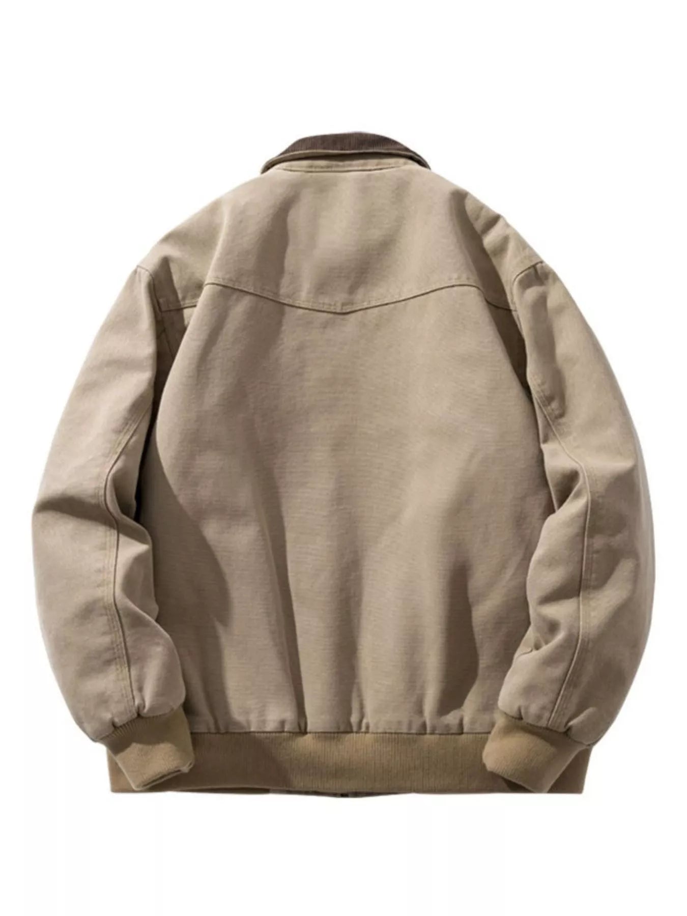 Men's Plus Size Corduroy Collar Zip - Up Jacket - PBNJ FASHIONS